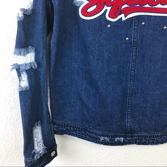 ‼️LAST CHANCE‼️NWT Oversize Distress Denim Jacket - Picture 7 of 7